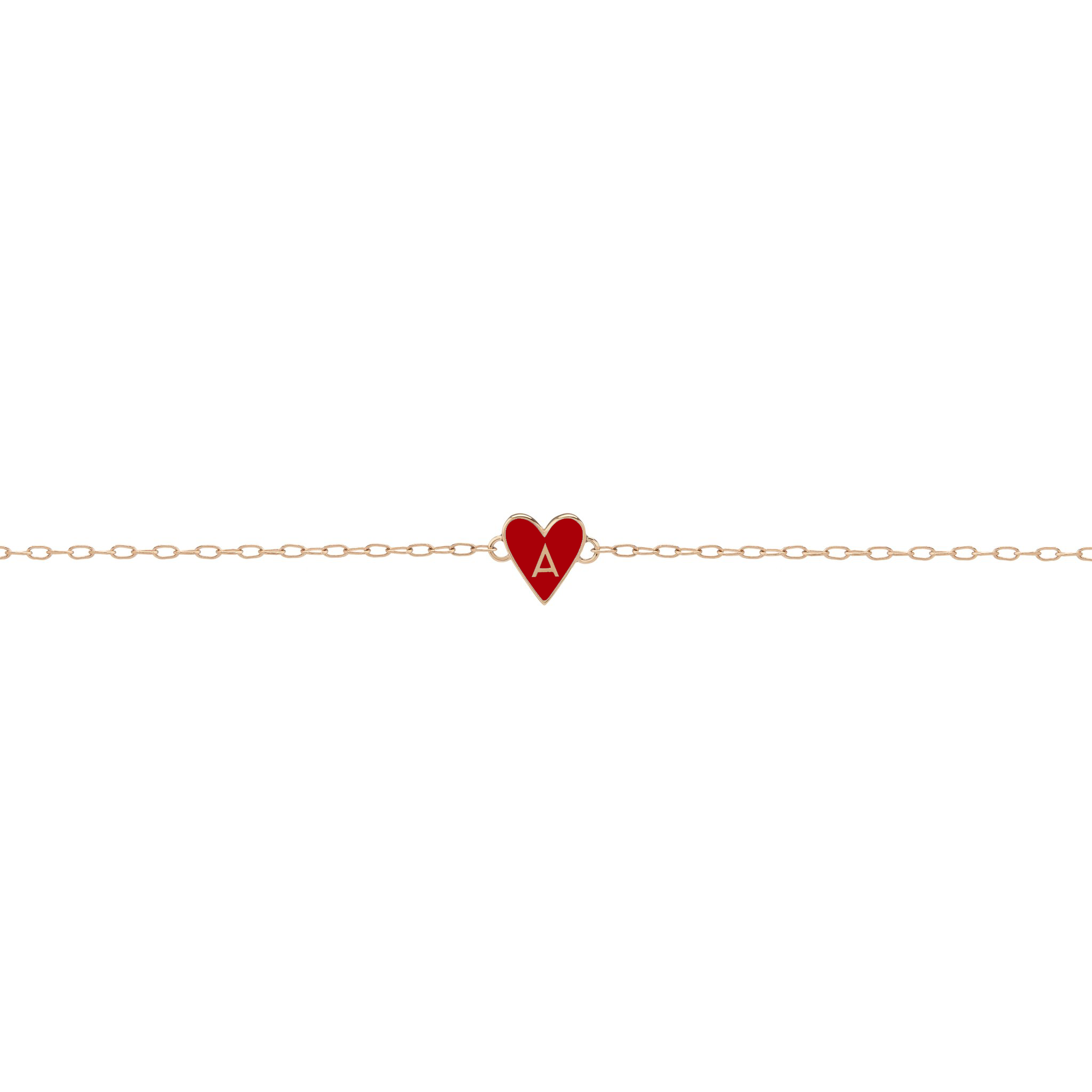 14K Yellow Gold / Love Red